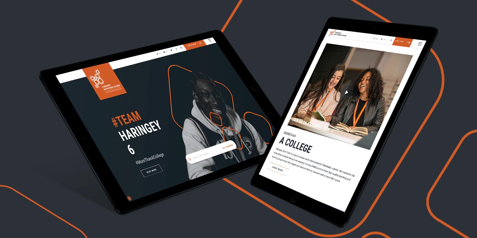 Best School Website Design mock ups on tablets