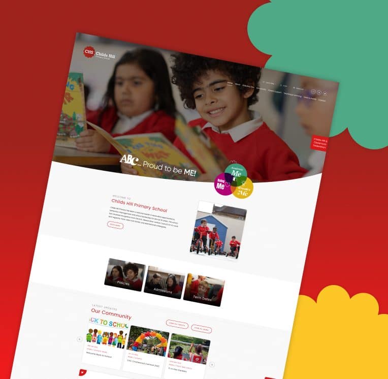 Childs Hill Primary School desktop website design