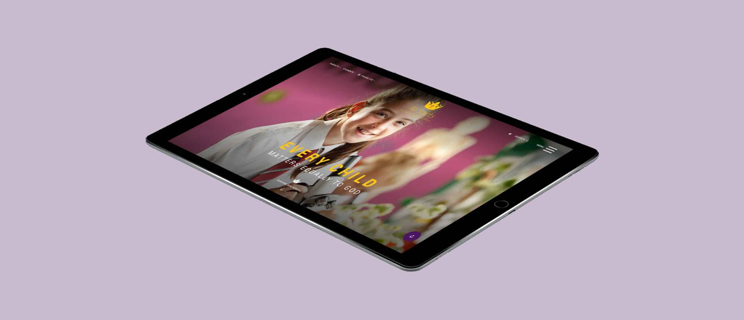 All Saints Academy website design tablet