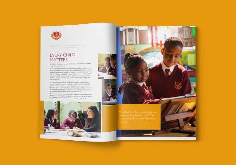 St John and St James CofE Primary School prospectus design