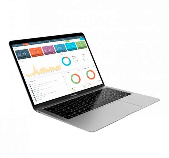 Laptop graphic of the Google Analytics on the CMS dashboard