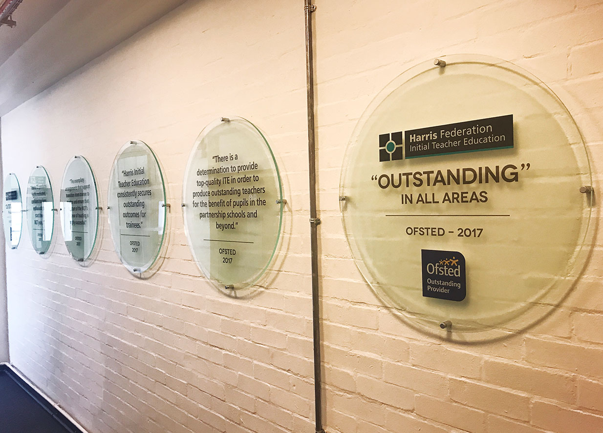 Examples of school signage display discs