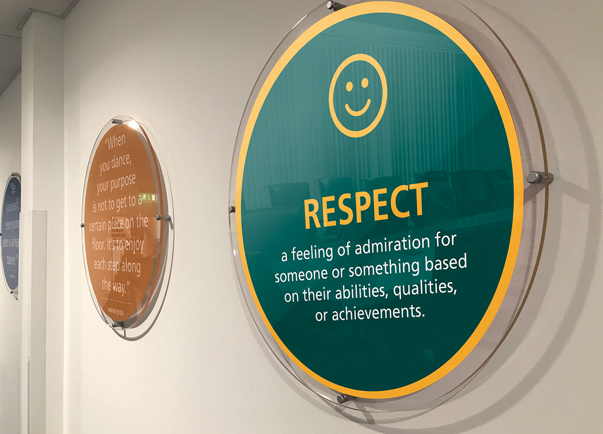 School signage display discs