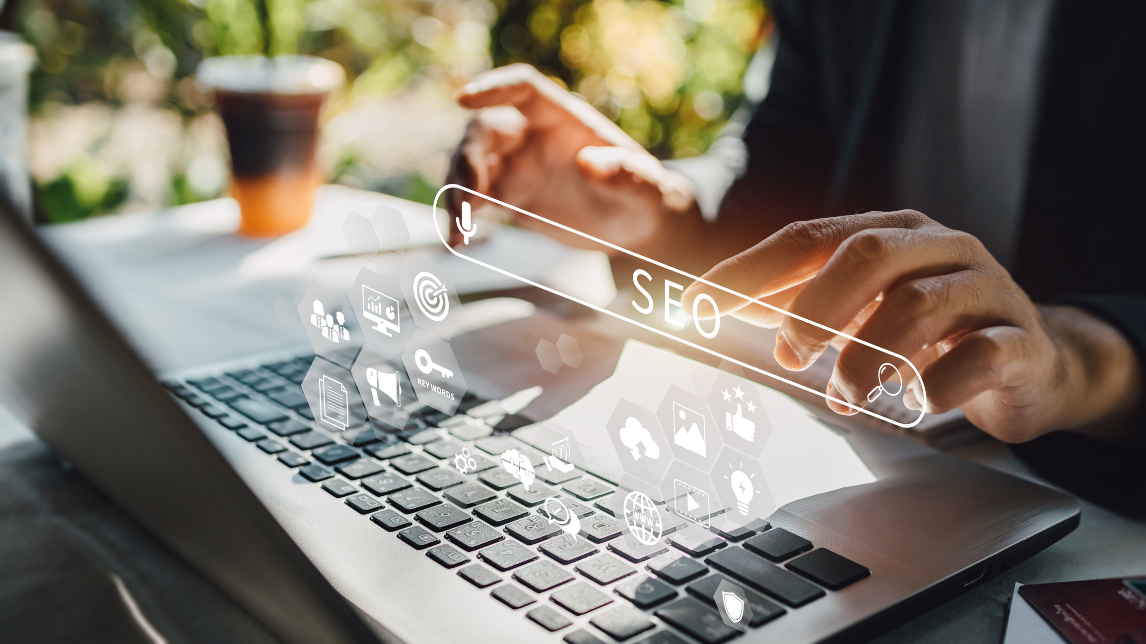 Person working with search engine optimization.