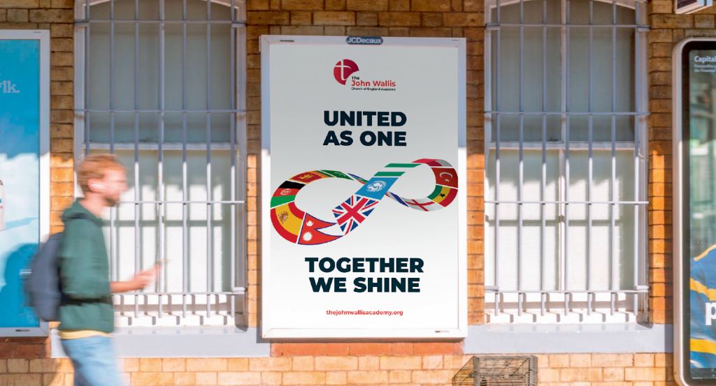 John Wallis Academy signage graphic for Together We Shine campaign