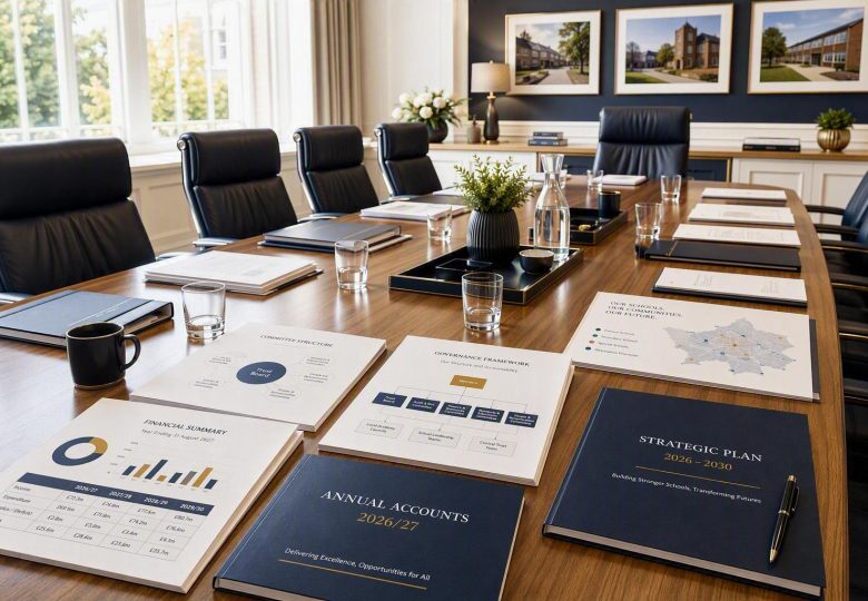 Academy trust governance and financial transparency documents prepared for leadership review and stakeholder accountability.